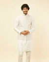Cream Elegance Kurta Jacket Set