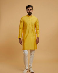 Twamev Men Mustard Majesty Kurta Jacket Set