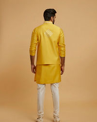 Twamev Men Mustard Majesty Kurta Jacket Set