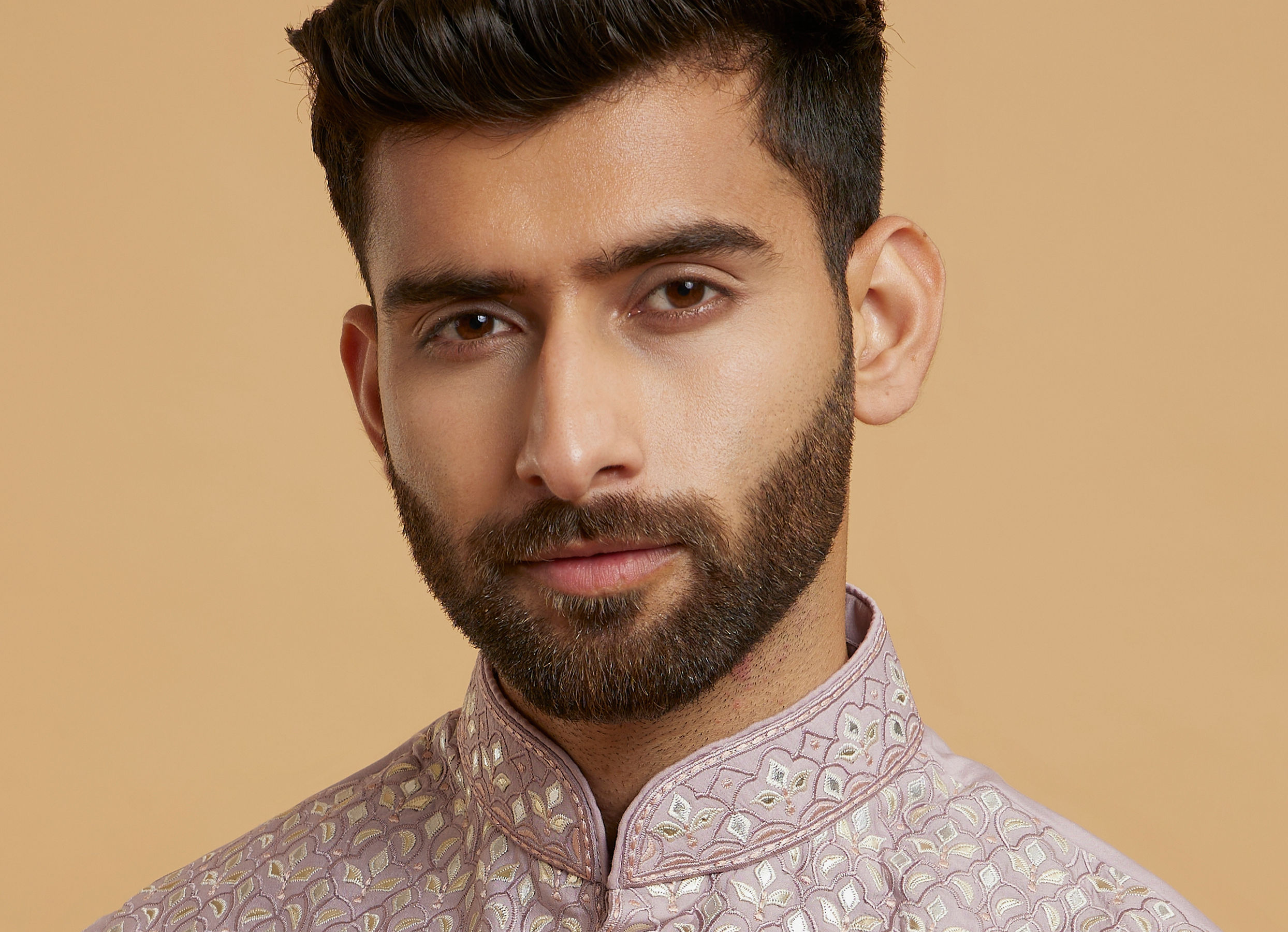 Twamev Men Lilac Grandeur Kurta Jacket Set