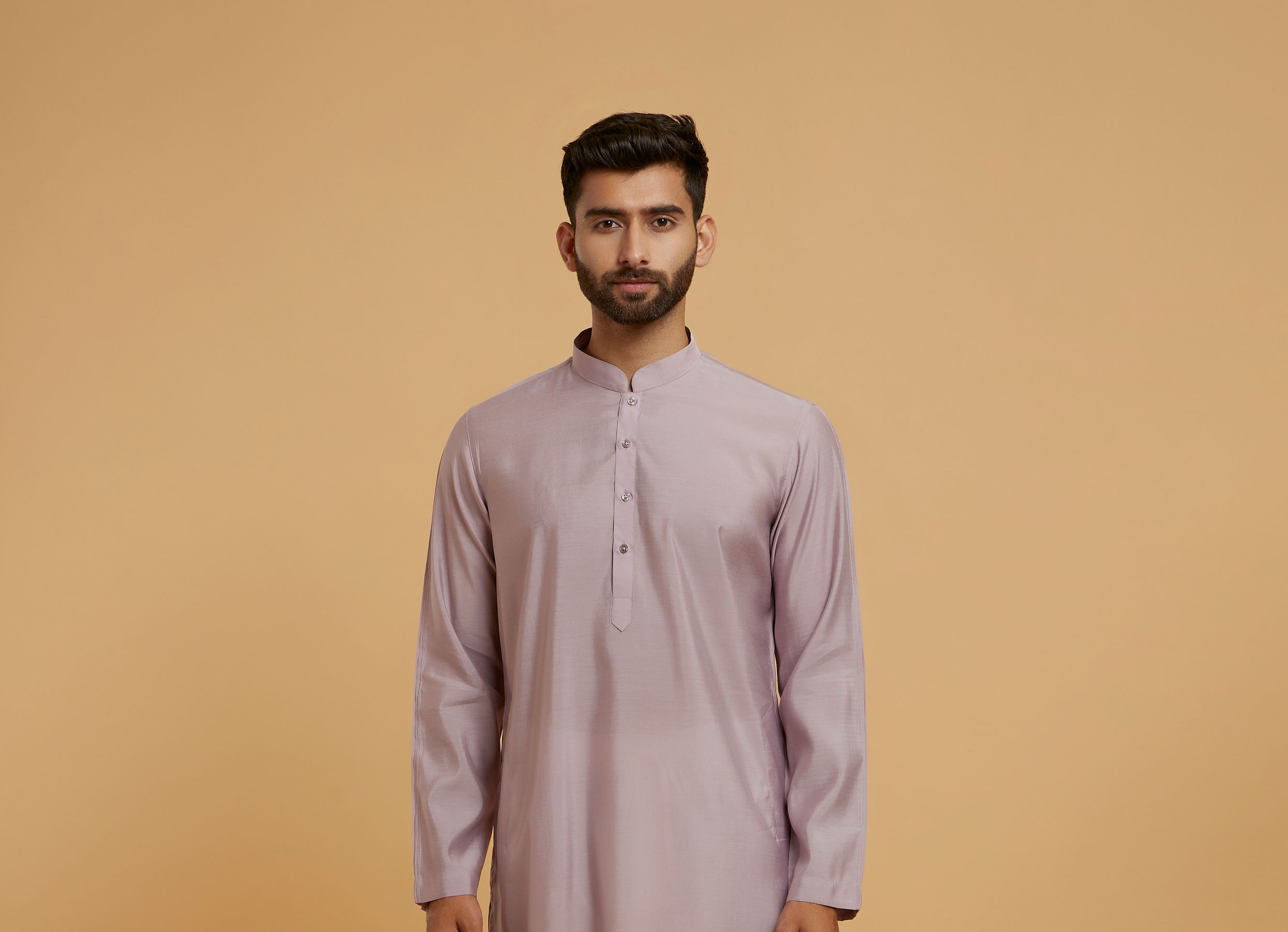 Twamev Men Lilac Grandeur Kurta Jacket Set