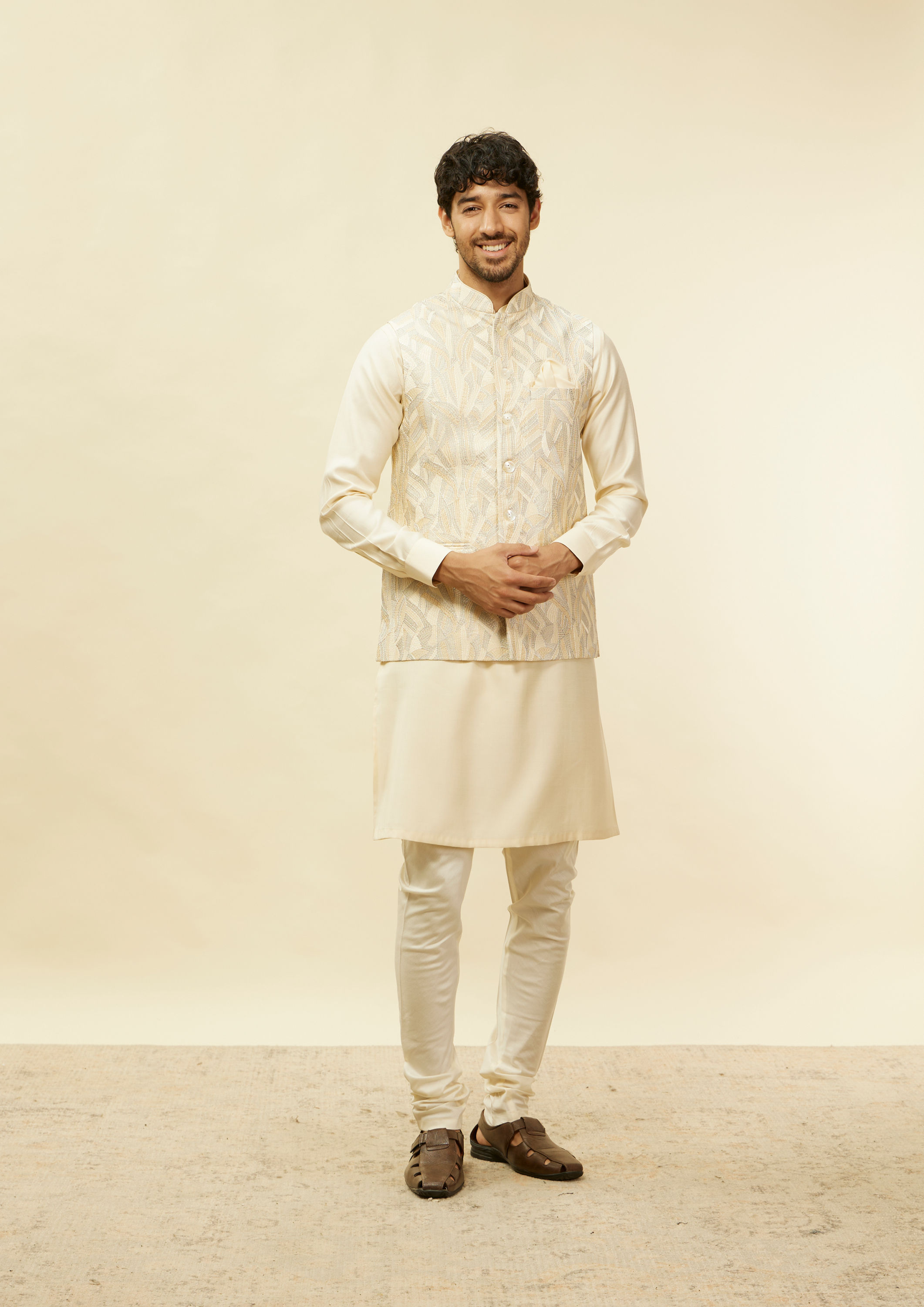 Twamev Men Opulent Satin Showstopper Jacket Set