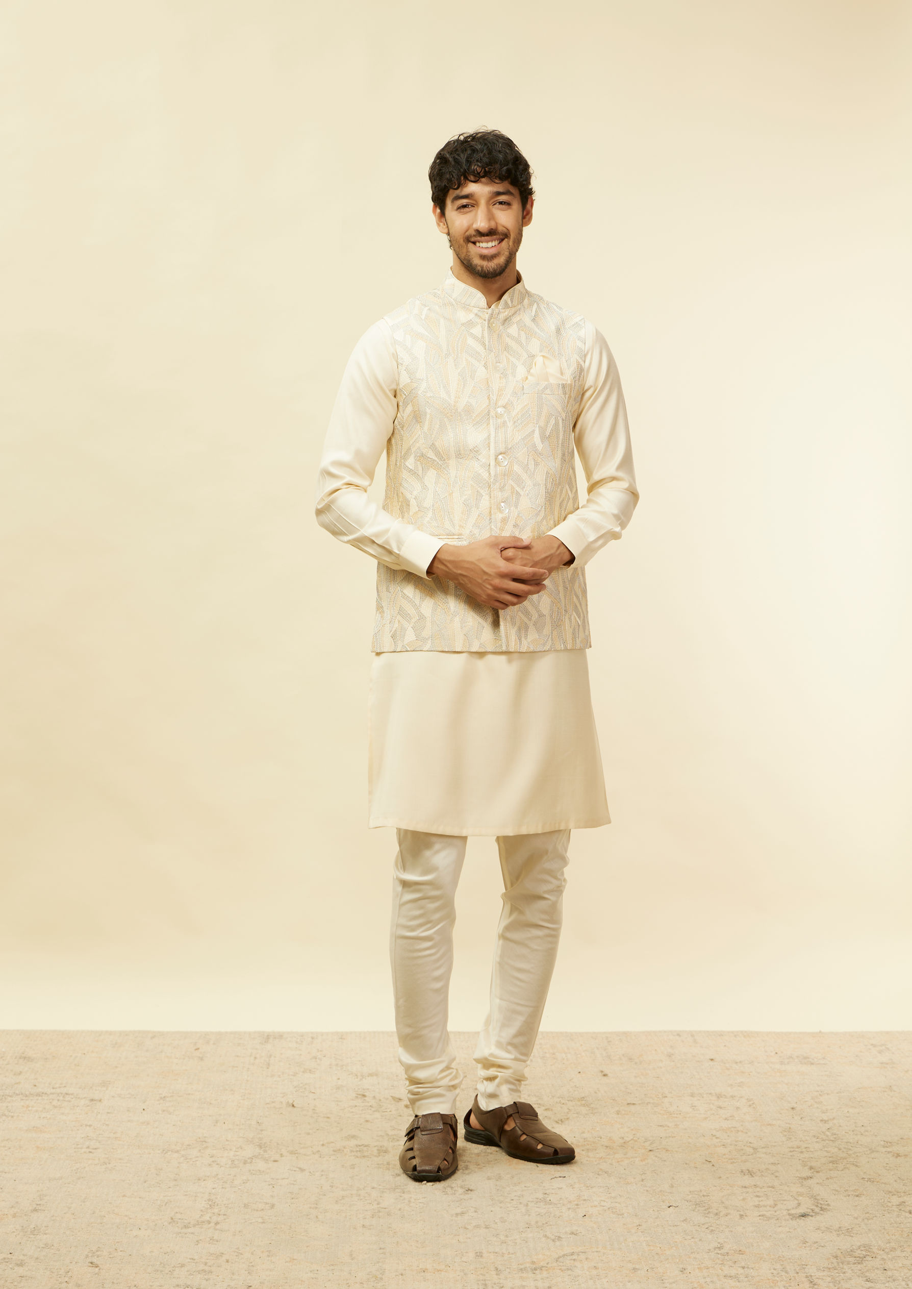 Twamev Men Opulent Satin Showstopper Jacket Set