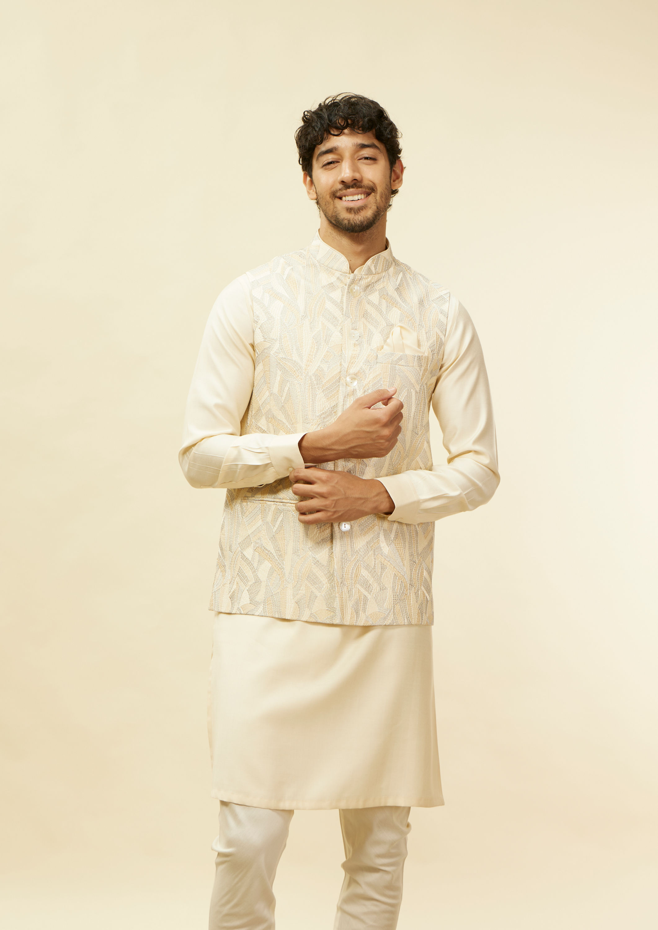 Twamev Men Opulent Satin Showstopper Jacket Set