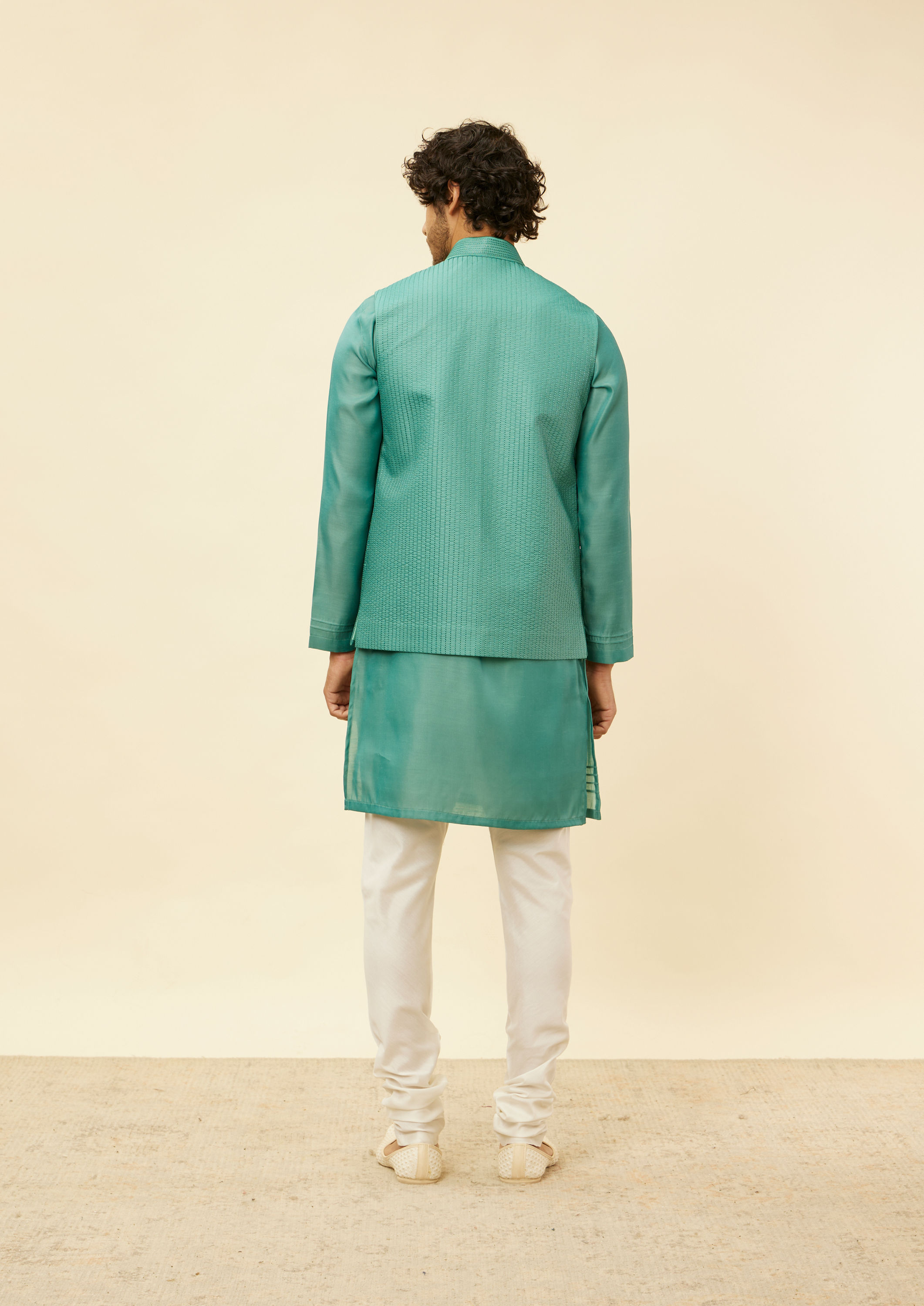 Twamev Men Chic Mid Green Elegance Jacket Set