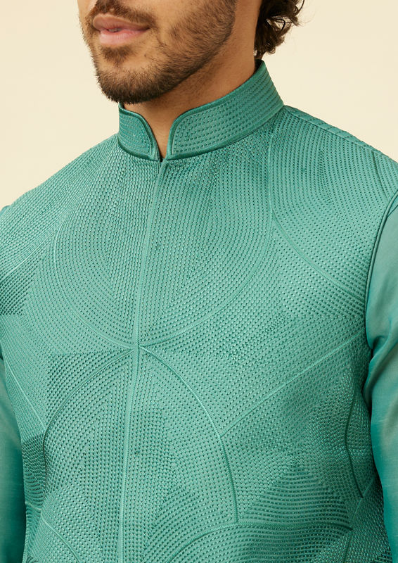 Twamev Men Chic Mid Green Elegance Jacket Set