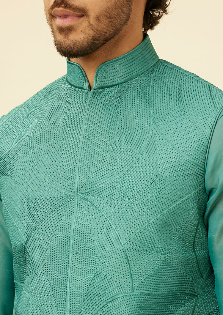 Twamev Men Chic Mid Green Elegance Jacket Set