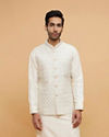 Cream Extravaganza Kurta Jacket Set