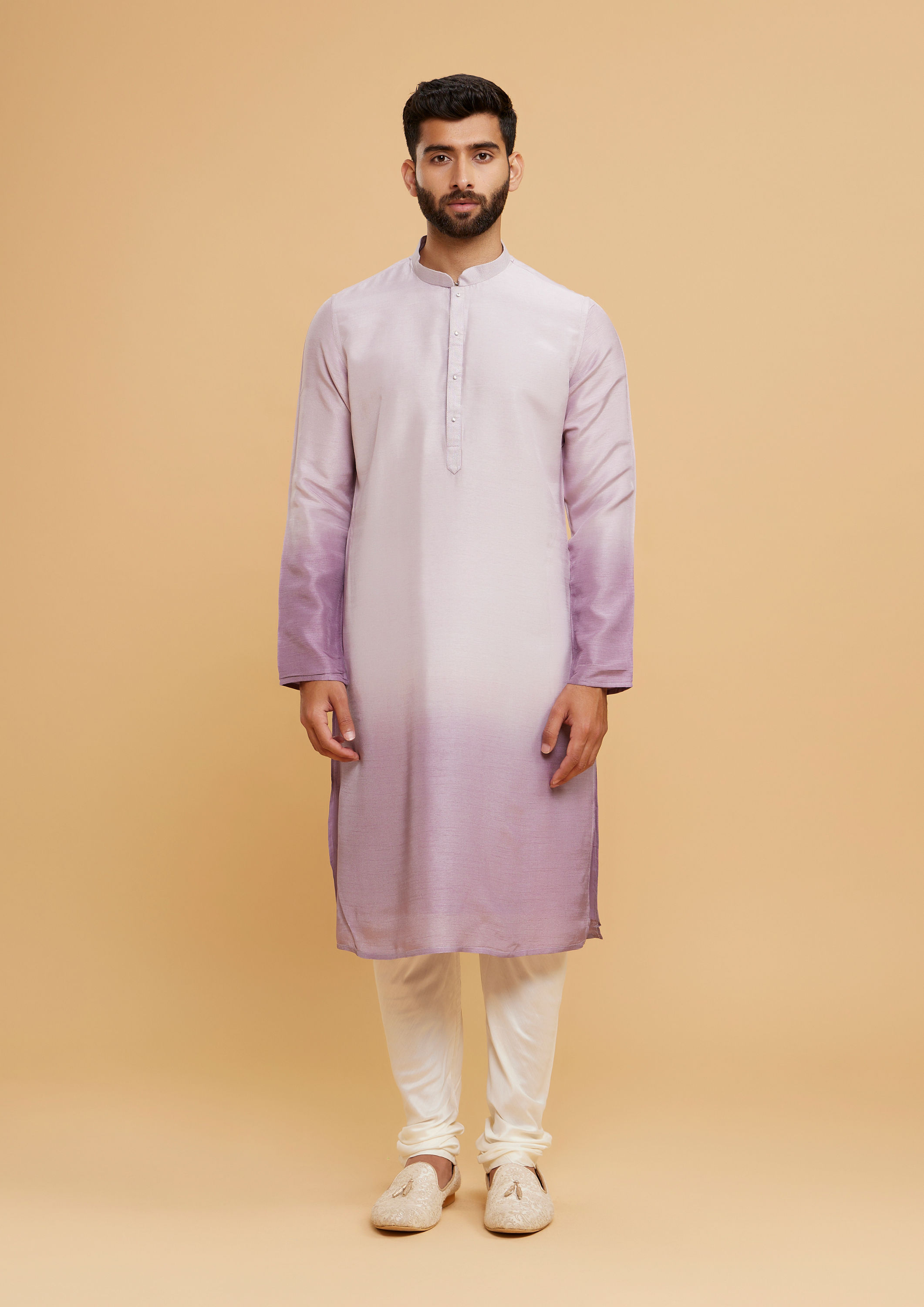 Twamev Men Lilac Kurta Jacket Set