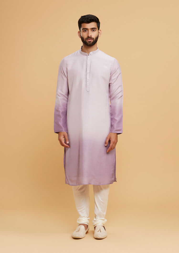 Twamev Men Lilac Kurta Jacket Set