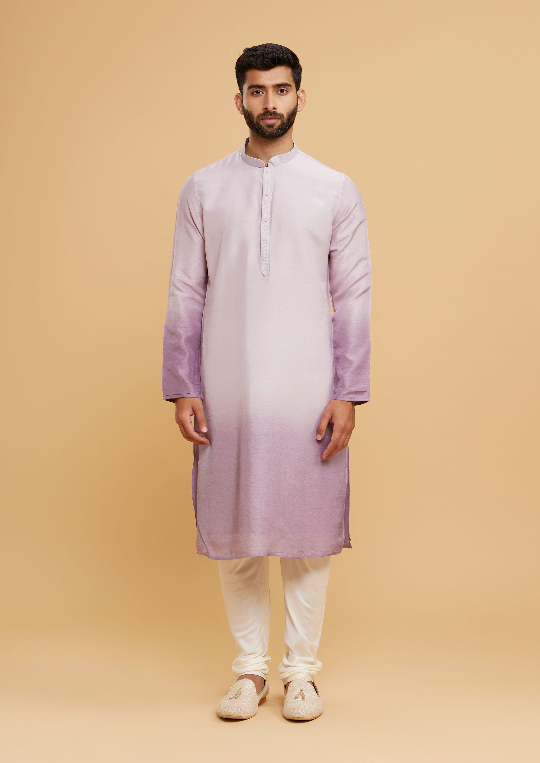 Twamev Men Lilac Kurta Jacket Set
