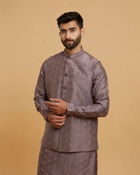 Twamev Men Lilac Elegance Kurta Jacket Set