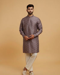 Twamev Men Lilac Elegance Kurta Jacket Set