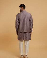 Twamev Men Lilac Elegance Kurta Jacket Set