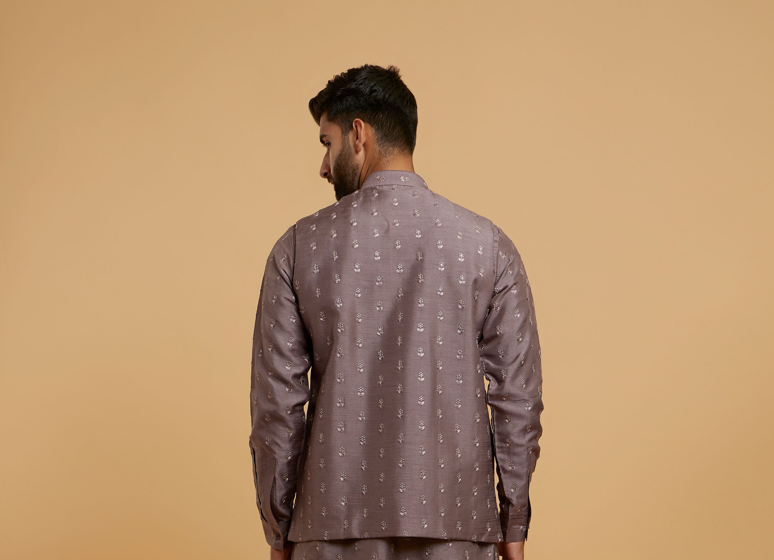 Twamev Men Lilac Elegance Kurta Jacket Set