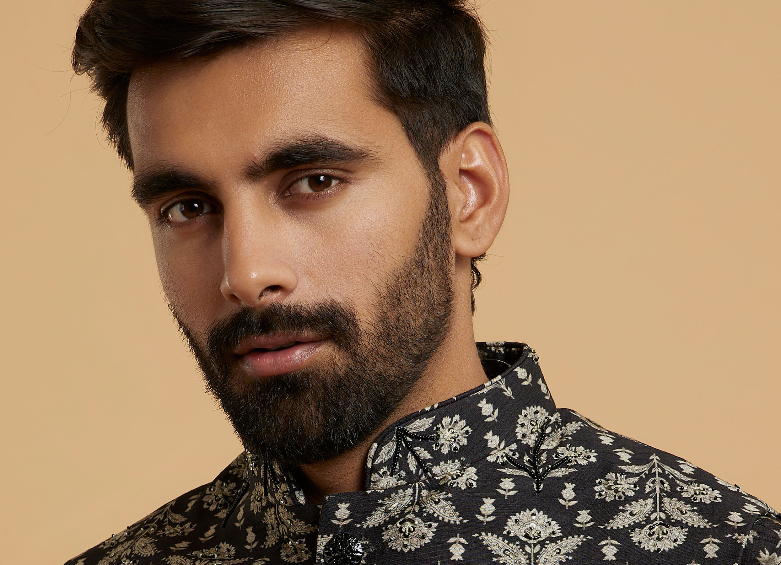 Twamev Men Black Majesty Kurta Jacket Set