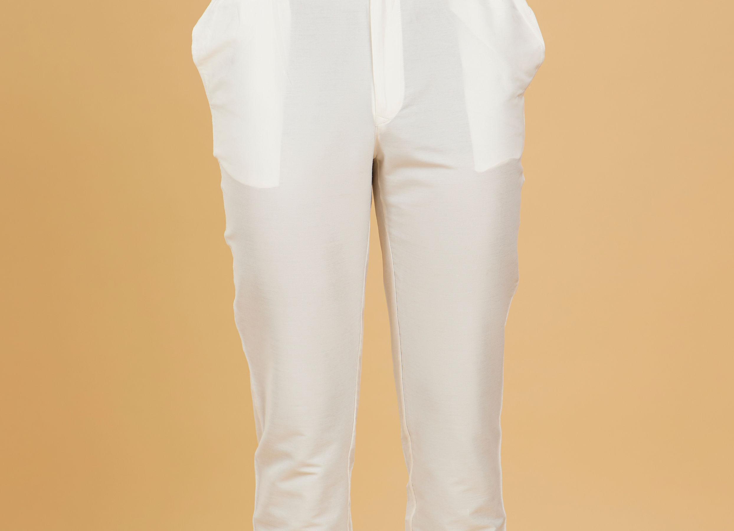 Twamev Men Cream White Floral Buta Patterned Jacket Set with Sequin Work