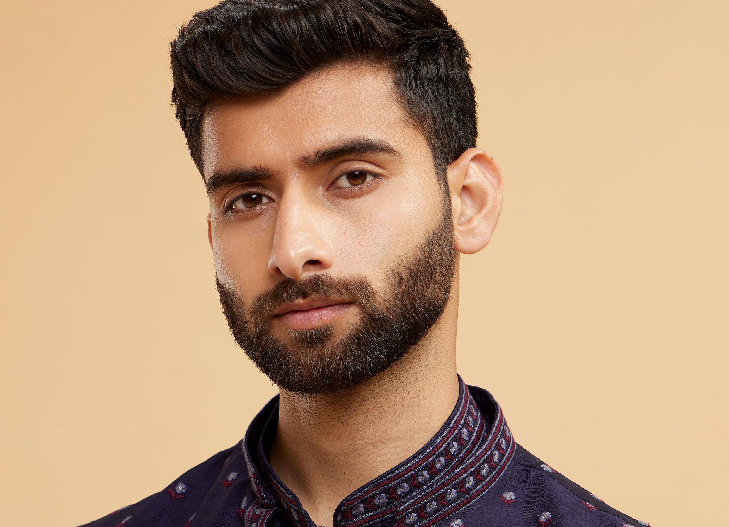 Twamev Men Radiant Dark Blue Kurta Jacket Set