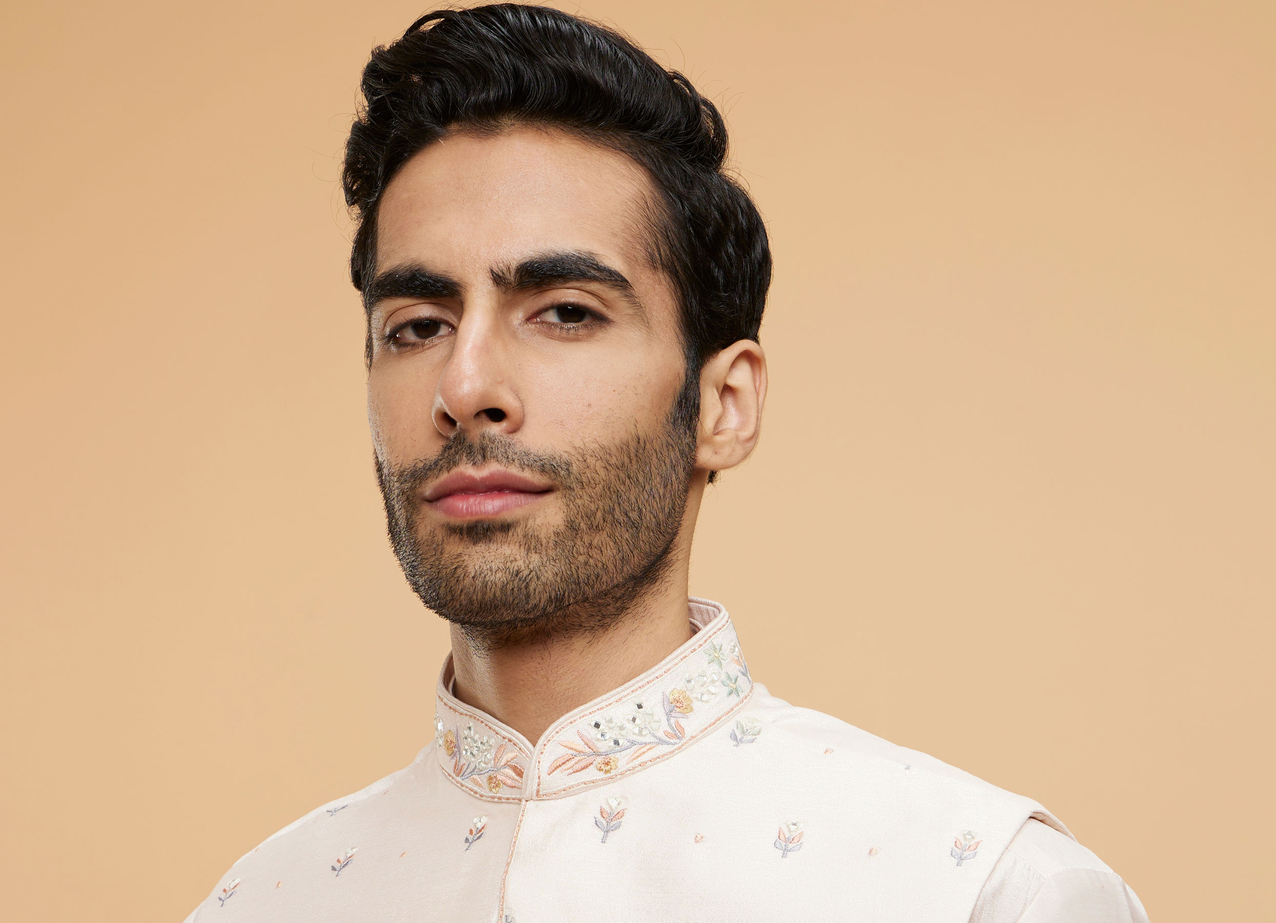 Twamev Men Pink Oasis Kurta Jacket Set