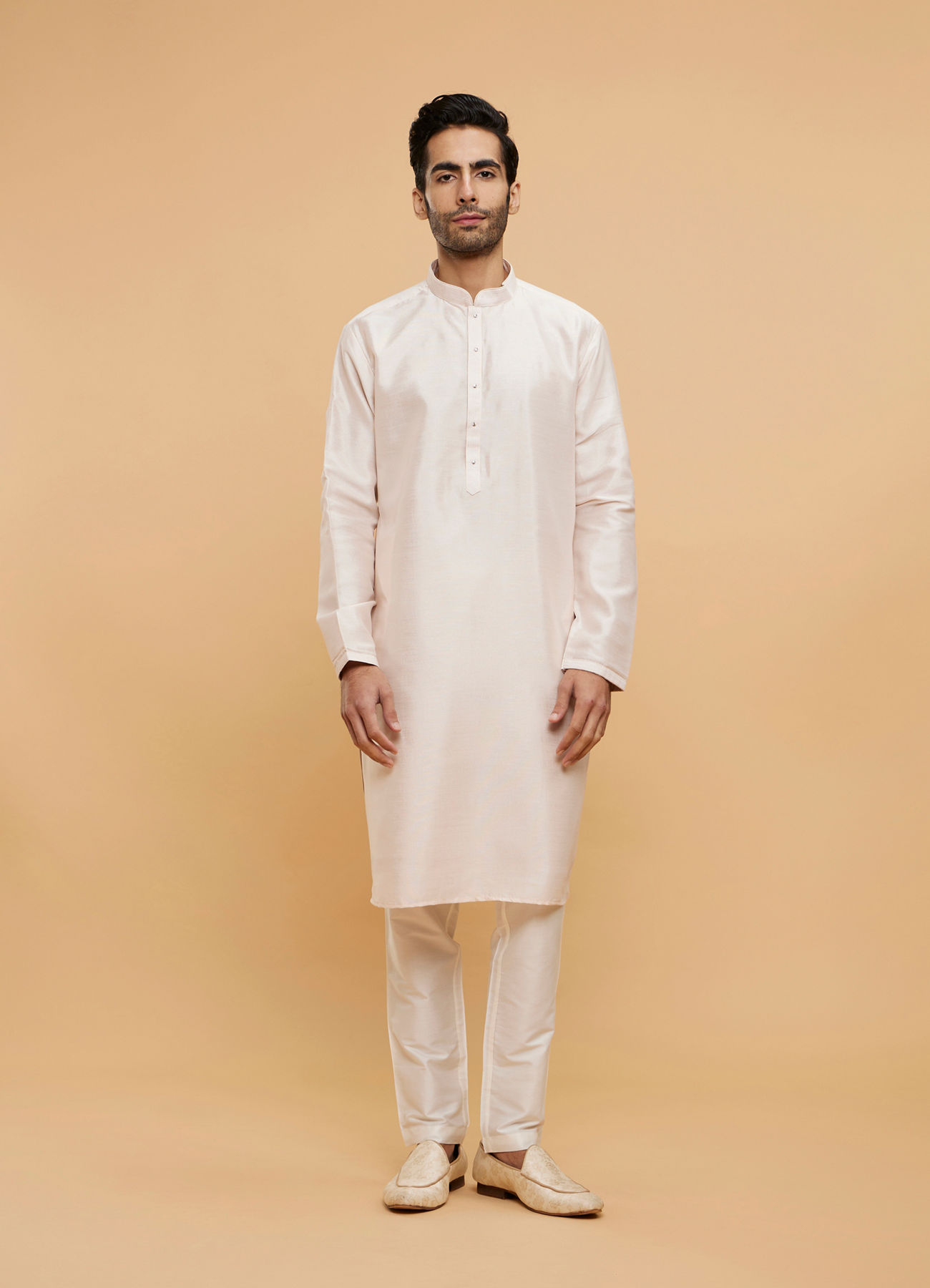 Twamev Men Pink Oasis Kurta Jacket Set