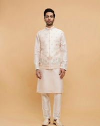 Twamev Men Pink Oasis Kurta Jacket Set