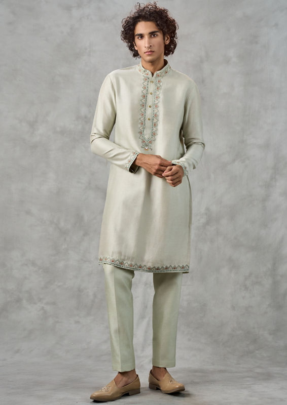 Twamev Men Emerald Elegance Kurta Jacket Set