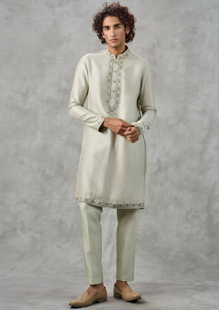 Twamev Men Emerald Elegance Kurta Jacket Set