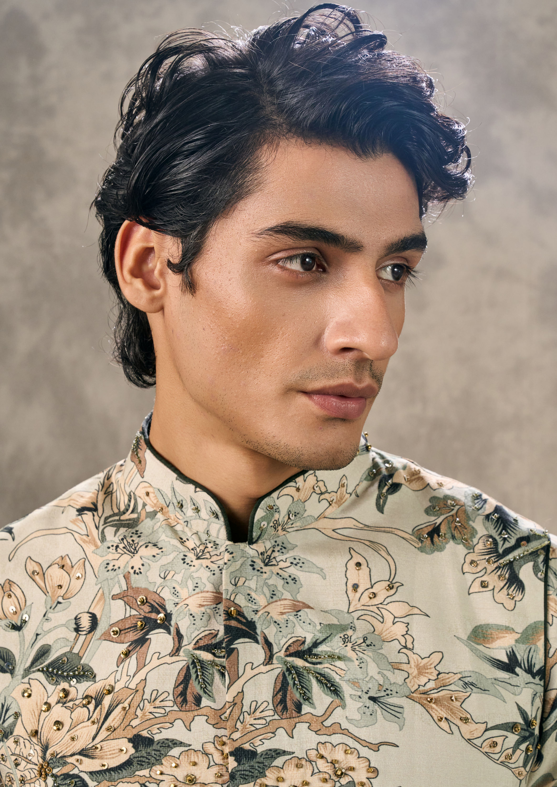 Twamev Men Pista Green Elegance Kurta Jacket Set