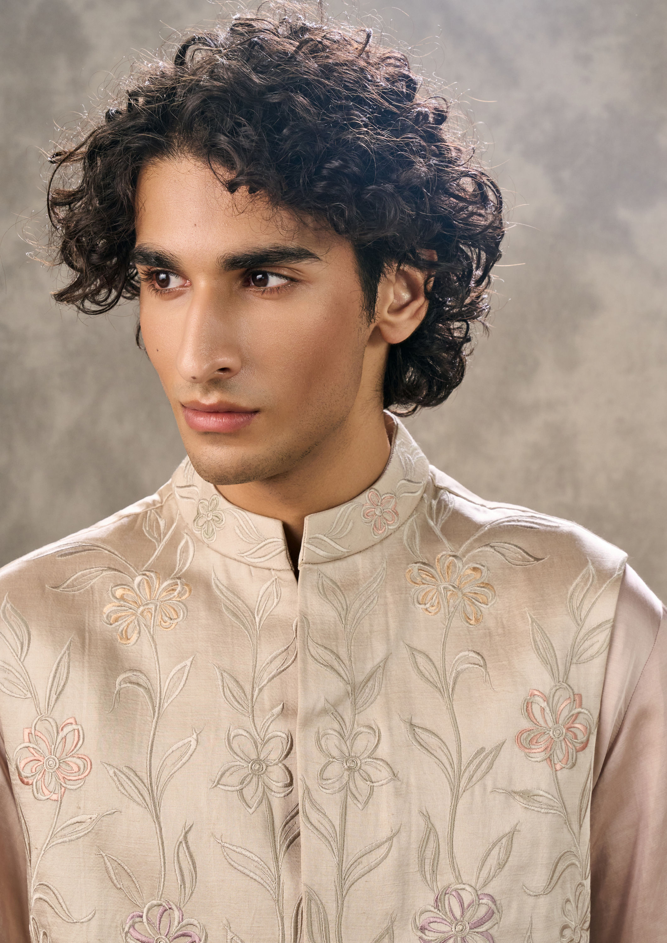 Twamev Men Sculptured Elegance Kurta Jacket Set