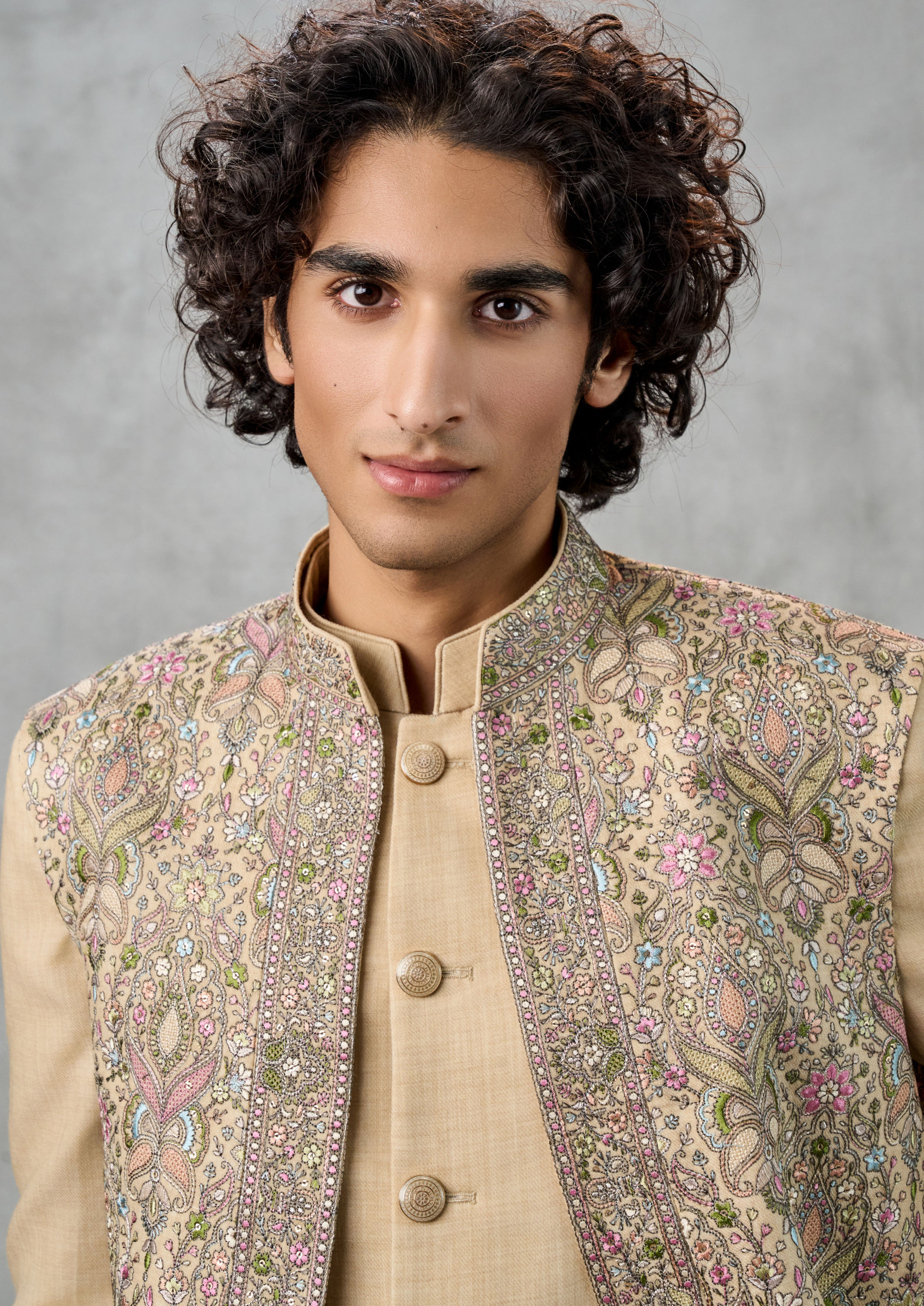 Twamev Men Regal Cream Kurta Jacket Ensemble