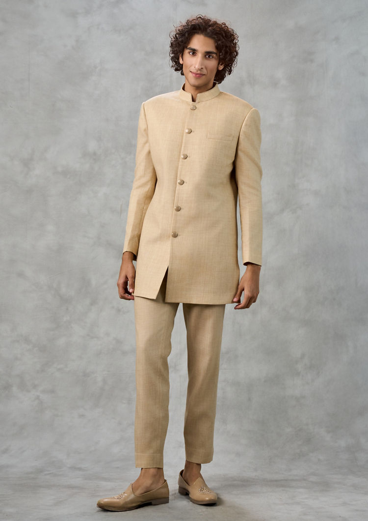 Twamev Men Regal Cream Kurta Jacket Ensemble
