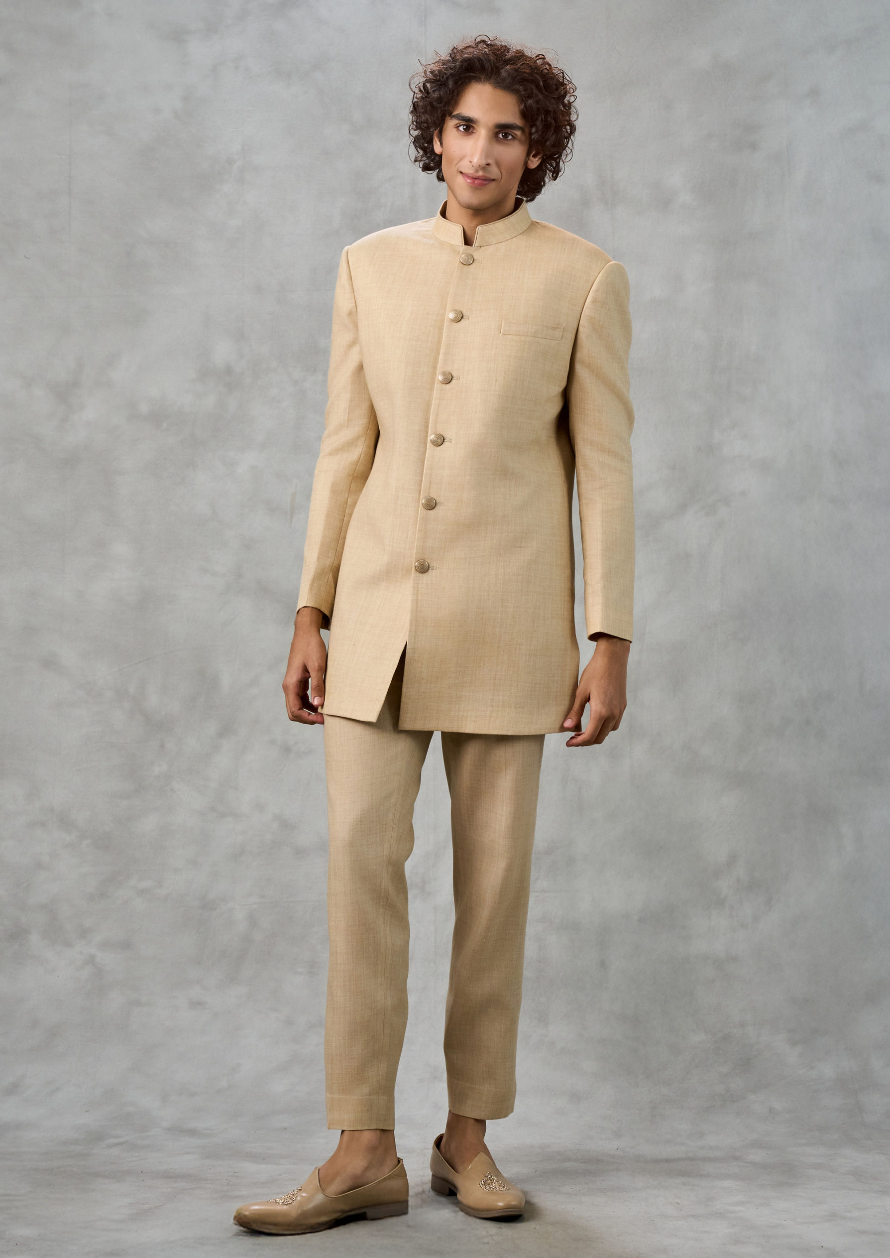 Twamev Men Regal Cream Kurta Jacket Ensemble
