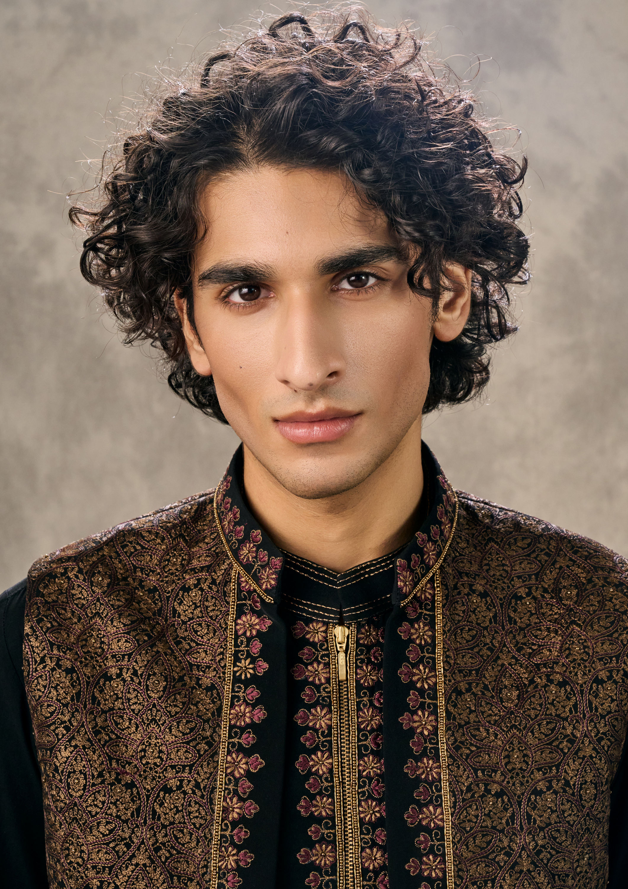 Twamev Men Black Enigmatic Ensemble Kurta Jacket Set