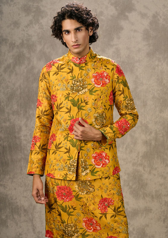 Twamev Men Sunshine Elegance Kurta Jacket Set