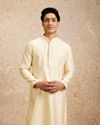 Cream Floral Medallion Patterned Kurta Set