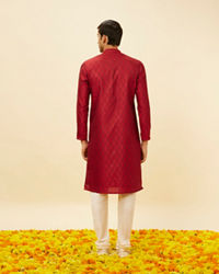 Twamev Men Maroon Marvel Kurta Pajama