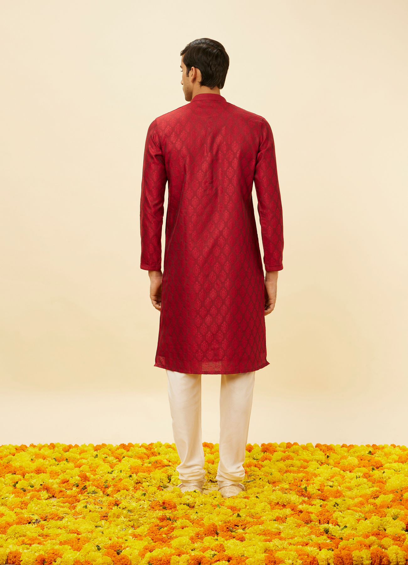 Twamev Men Maroon Marvel Kurta Pajama