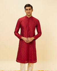 Twamev Men Maroon Marvel Kurta Pajama