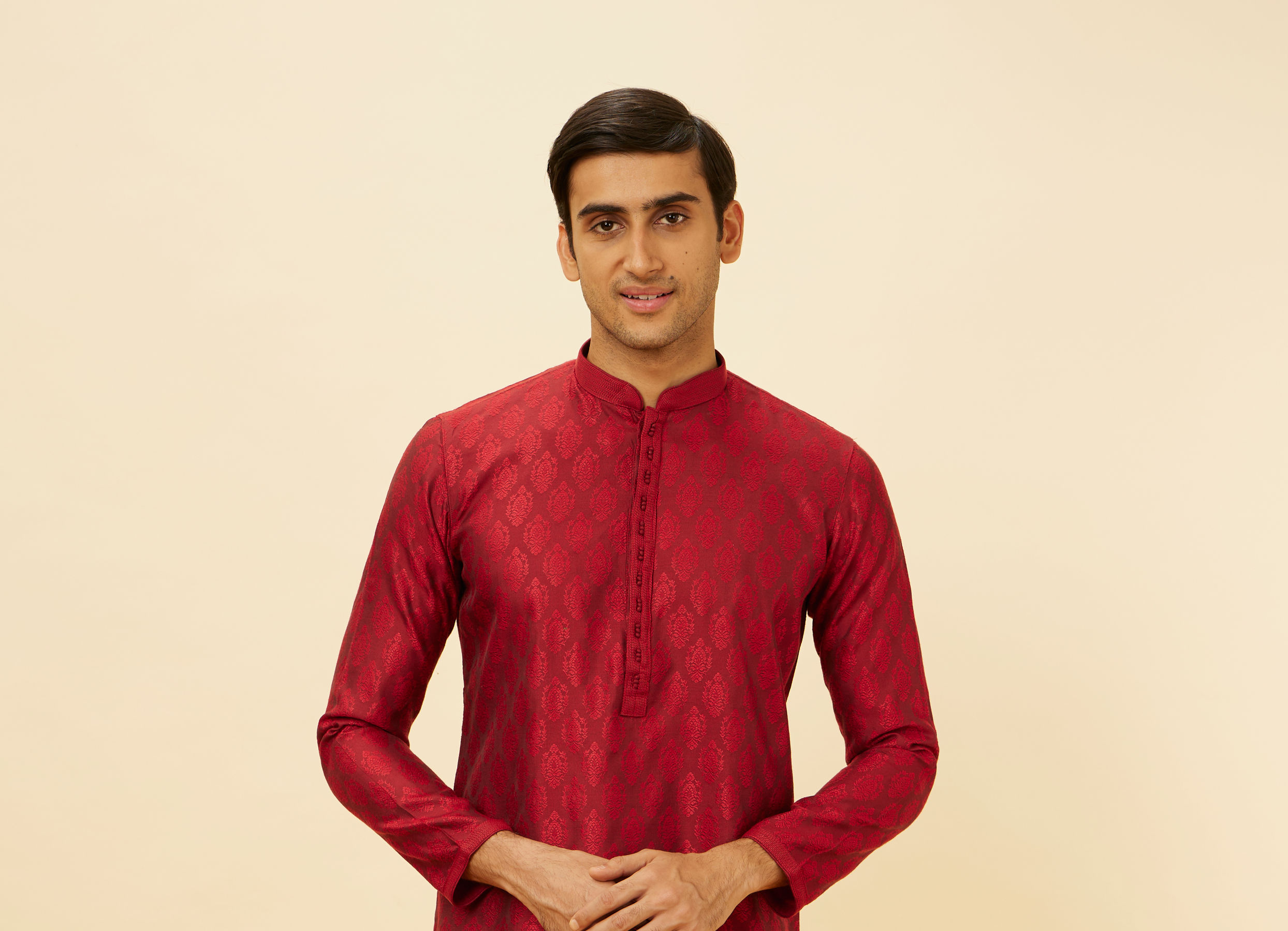 Twamev Men Maroon Marvel Kurta Pajama