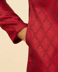 Twamev Men Maroon Marvel Kurta Pajama