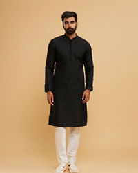 Twamev Men Black Festal Kurta Pajama