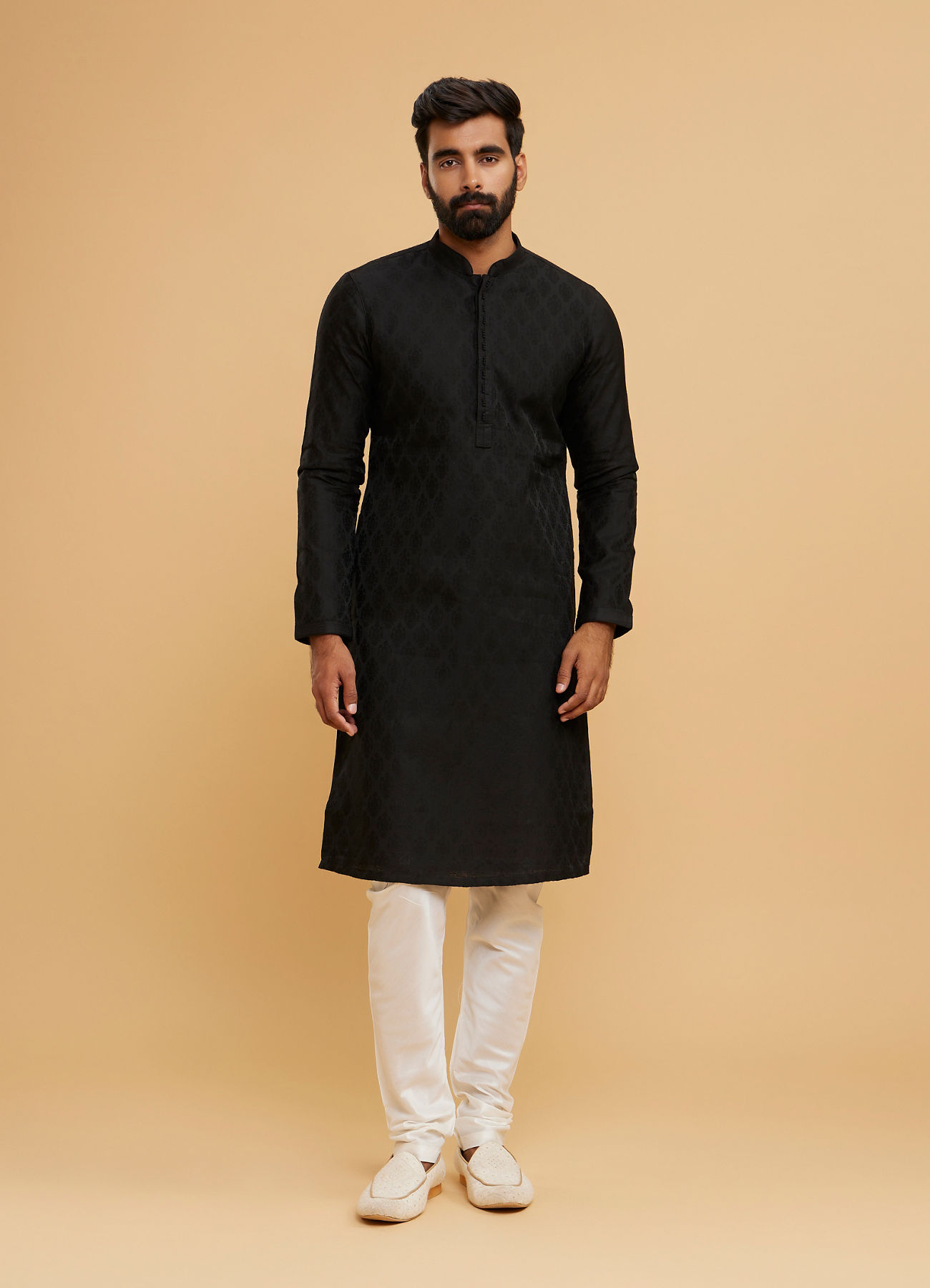 Twamev Men Black Festal Kurta Pajama