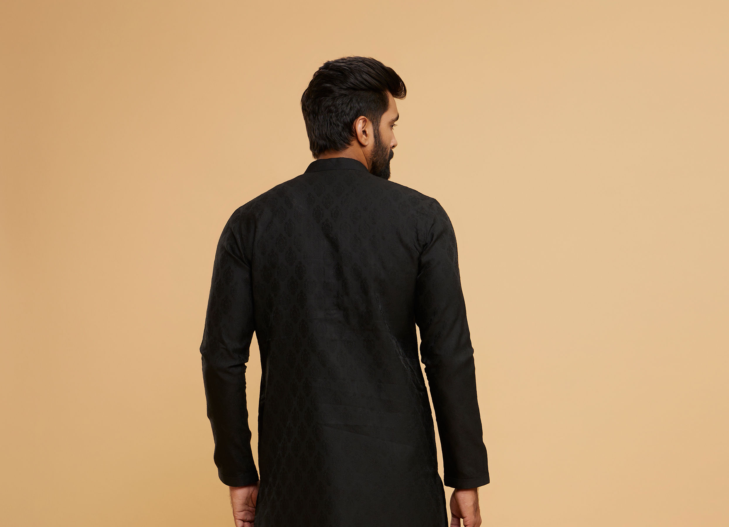 Twamev Men Black Festal Kurta Pajama