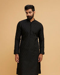 Twamev Men Black Festal Kurta Pajama
