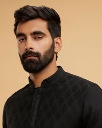 Twamev Men Black Festal Kurta Pajama