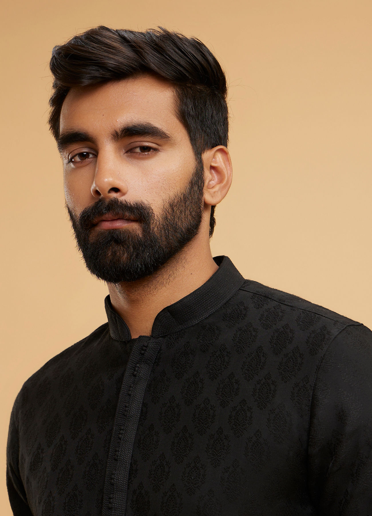 Twamev Men Black Festal Kurta Pajama