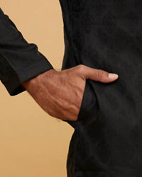 Twamev Men Black Festal Kurta Pajama