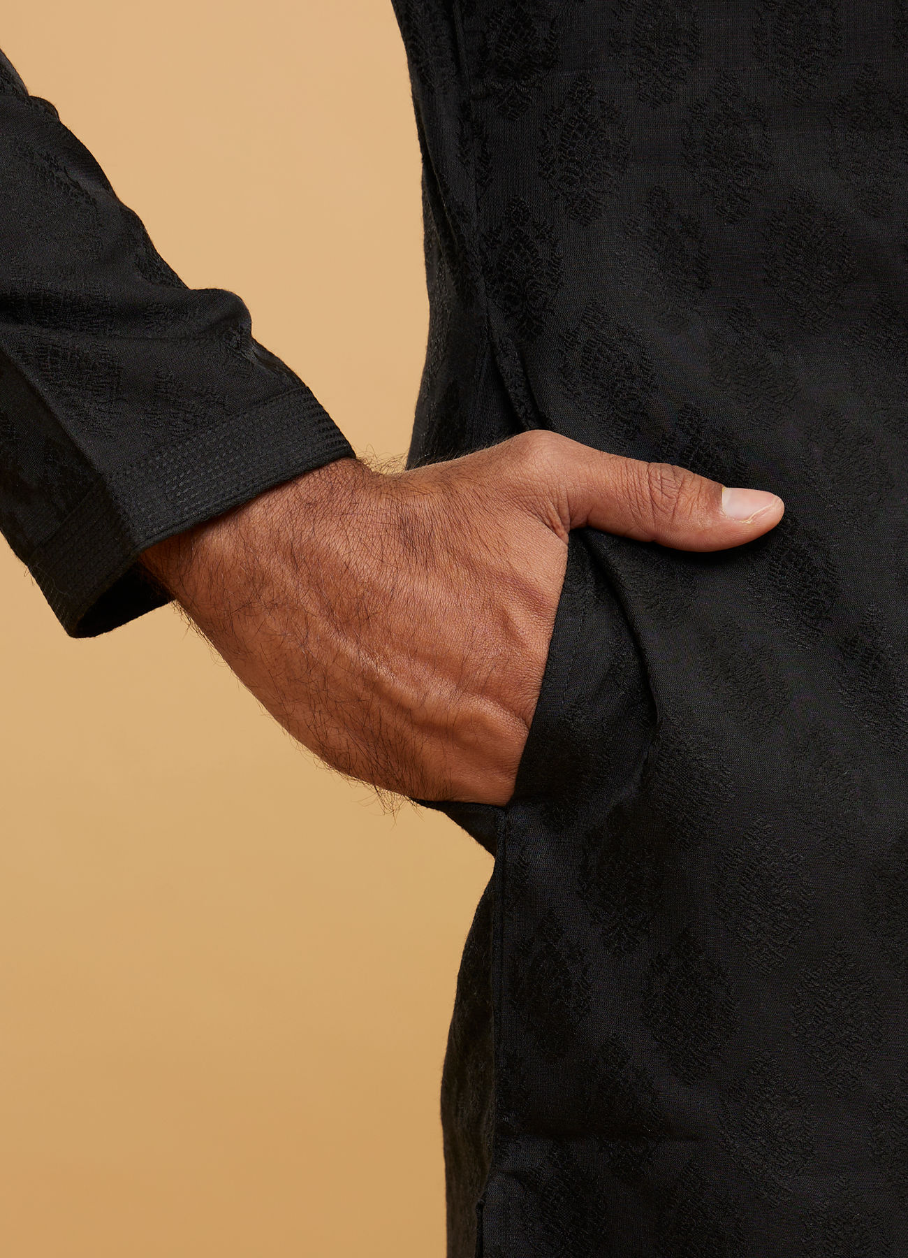 Twamev Men Black Festal Kurta Pajama