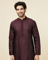 Wine Jacquard Kurta Set