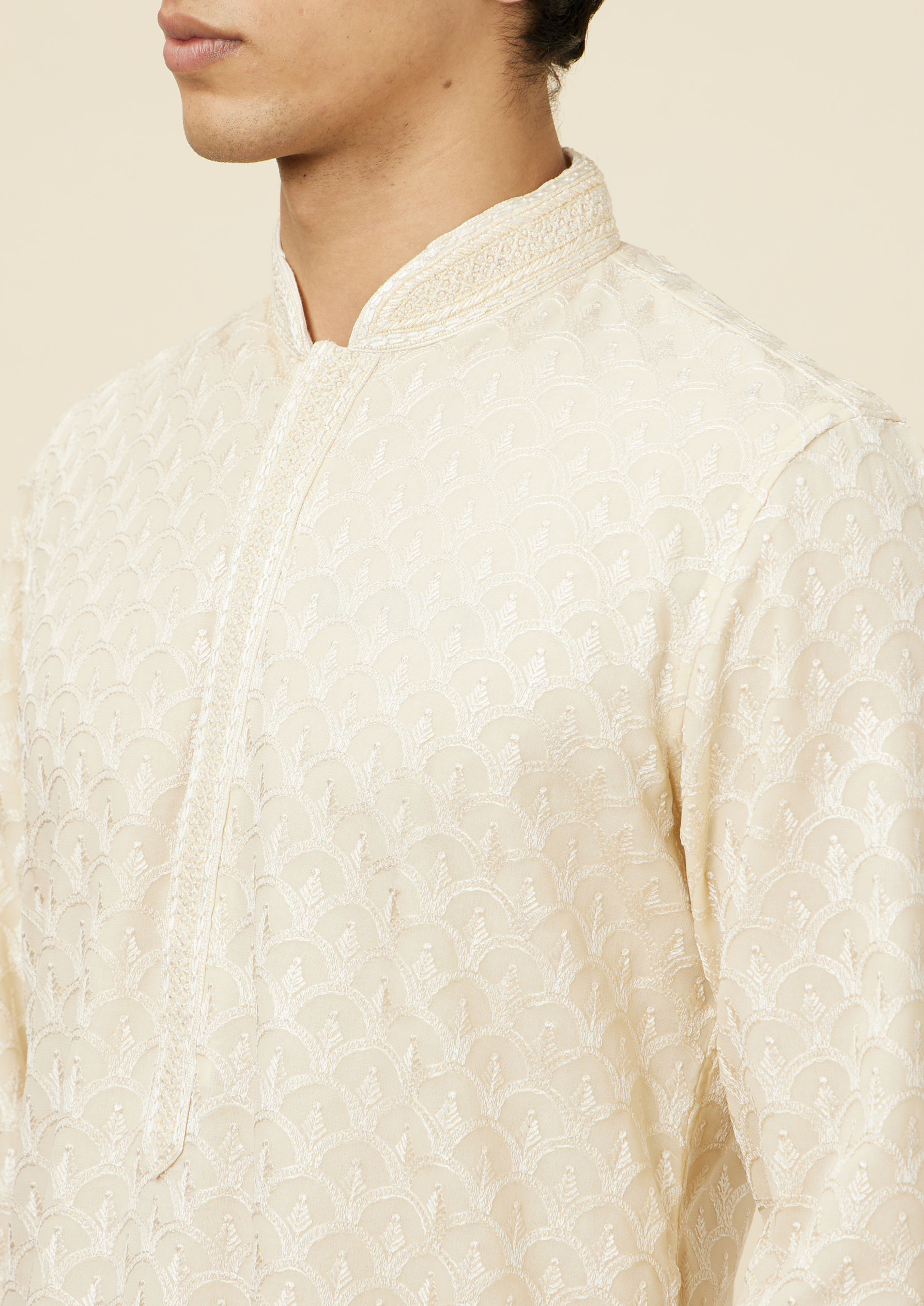 Twamev Men Subtle Beige Luxury Kurta Set